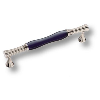 Ручка-скоба, 2204-51-160-KOBALT PEARL, 160мм, металл/керамика, глянцевый никель/синий