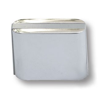 Ручка-кнопка, 429025MP02PL05, 25х10х28мм, металл/пластик, глянцевый хром/серый