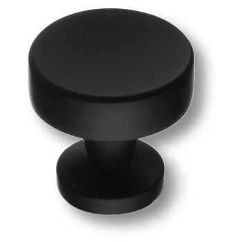 Ручка-кнопка, 30-Matt Black, d=30мм, металл, черный матовый