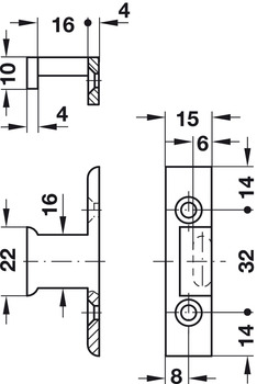 Рамная деталь KEKU EHS, черный, Hafele