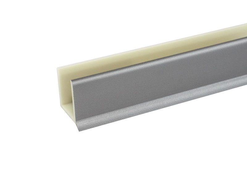 Кант П-образный декоративный, 4000х20мм, пластик, алюминий, Россия