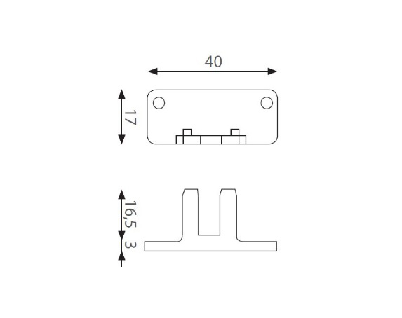 Комплект крепежных элементов для ручки-профиля (компл. 2 шт), пластик, белый, AFF