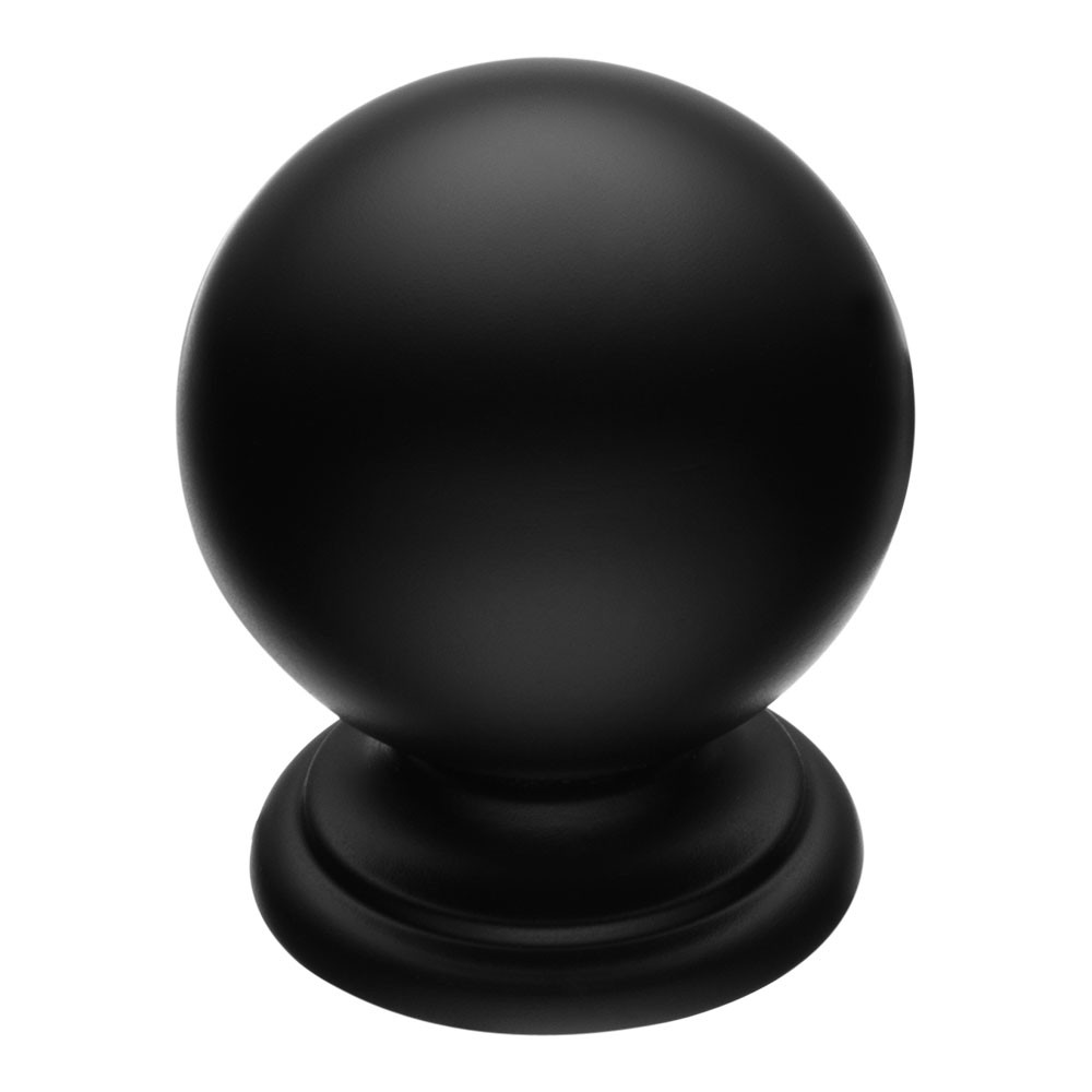 Ручка-кнопка, 8353-032, d=24мм, металл, черный