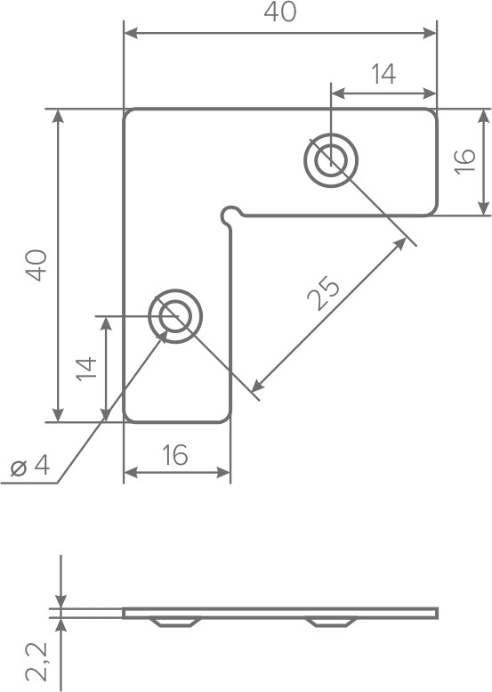 Крепежный уголок для профиля Z-1, AQ