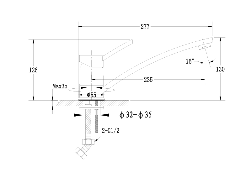 Смеситель Ewigstein, 17240047, шоколад