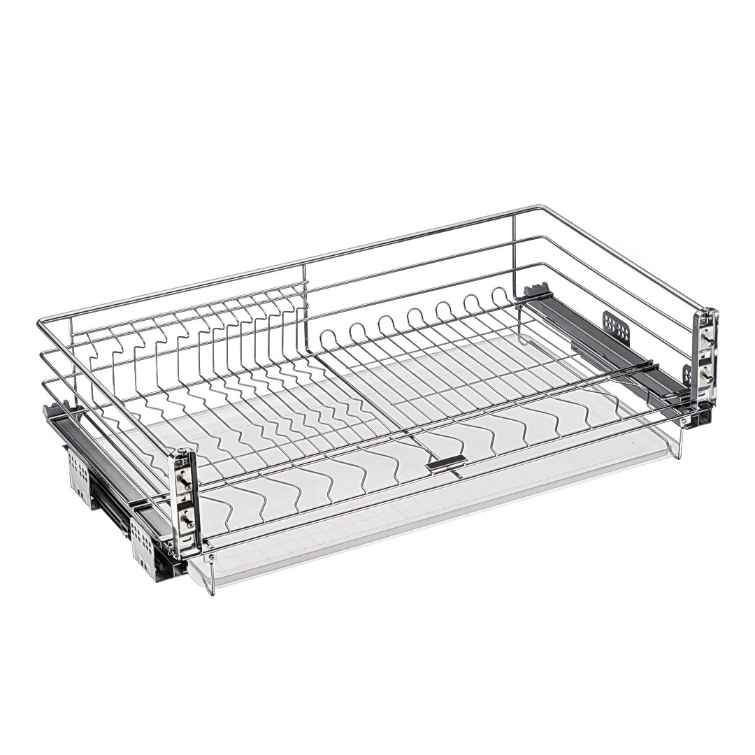 Сушка в нижний шкаф 800мм, скрытые напр. полного выдв. с доводчиком+крепл, хром, HISSEN