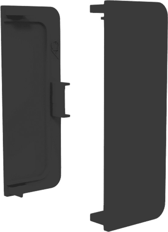 Заглушка глухая универсальная для горизонтального C-образного профиля, пластик, черный, AQ