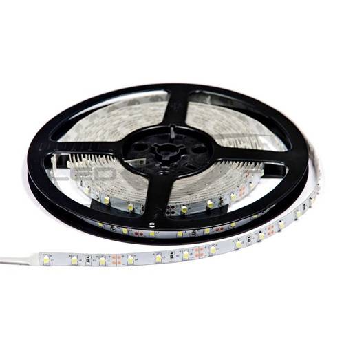 Лента  8х5000мм, SMD 3528, 12В, теплый,  4.8 Вт/м, 60 диодов/м, IP20-33