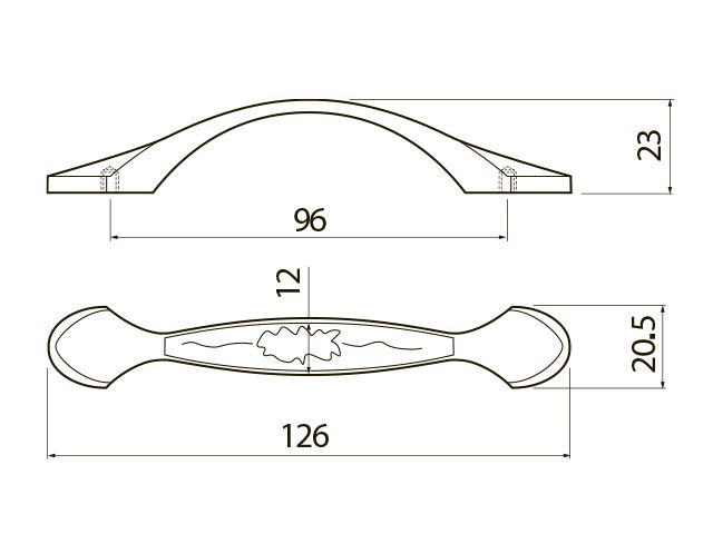 Ручка-скоба, ROYAL1, 96мм, металл, белый/золото