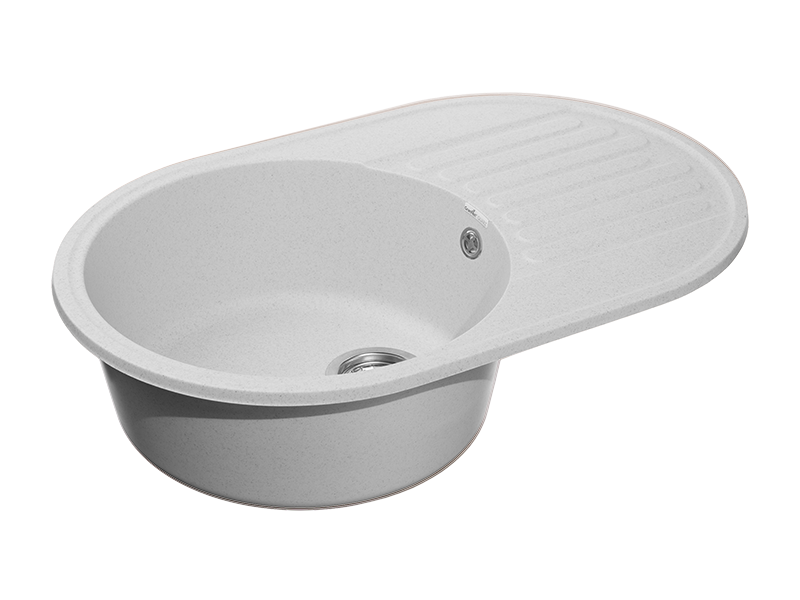 Мойка GranFest QUARZ 18, 737х478 мм, серый (овальная, без сифона)