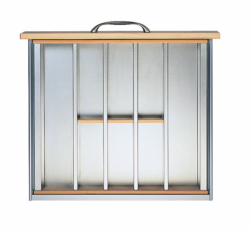 Вкладыш на 600мм для кухонных принадлежностей, металл/дерево, нерж. сталь/бук, Cassetto 