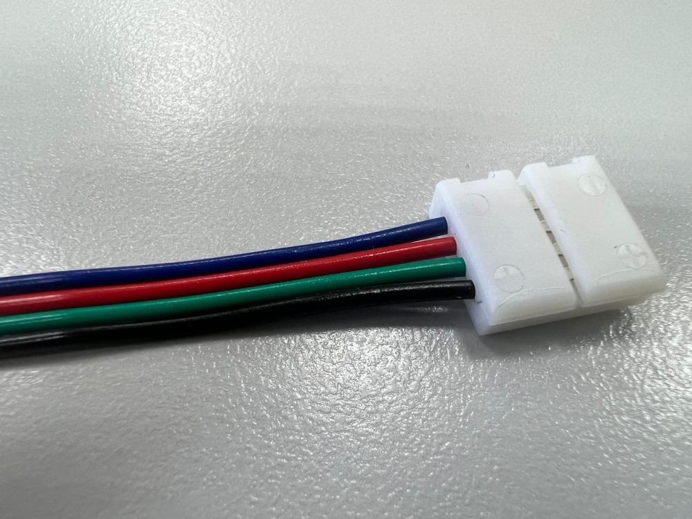 10мм. Коннектор гибкий лента-провод для RGB лент, зажимной, L=170мм, 14.5х5мм