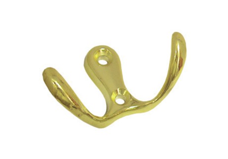 Крючок, 400.01, малый, двухрожковый, золото, CMF