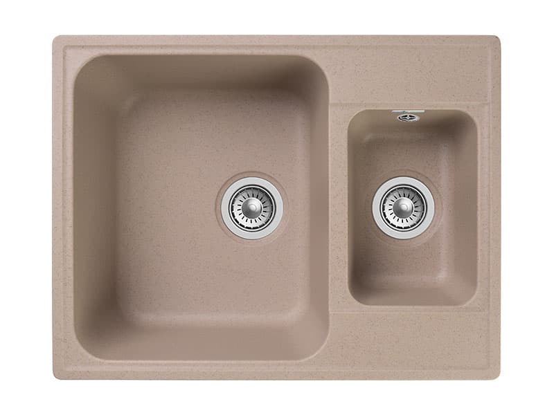 Мойка GranFest QUARZ 09, 617х480 мм, песочный (прямоугольная, 1,5 чаши, без сифона)