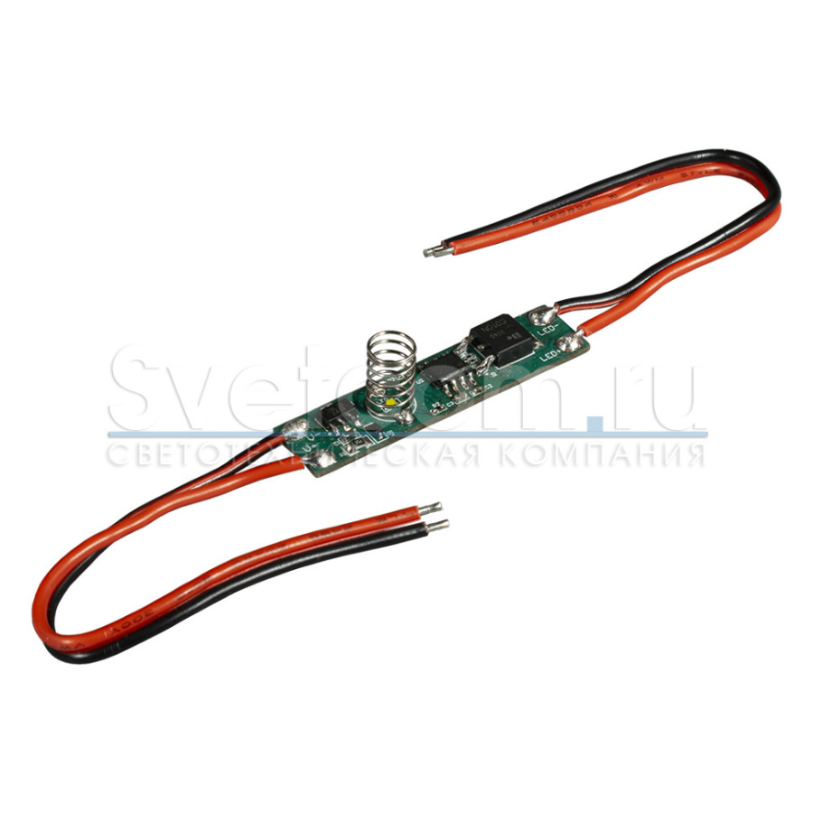 Выключатель на касание с диммером, в профиль, с проводами, 12-24В/5А, 42х10х12 мм, DPs-3W