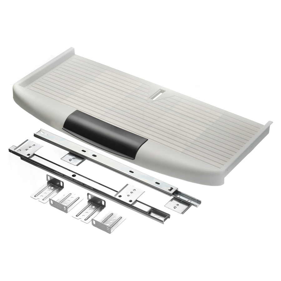 Полка для клавиатуры, 550x280мм, направляющие полного выдвижения L=350мм, серый, GTV