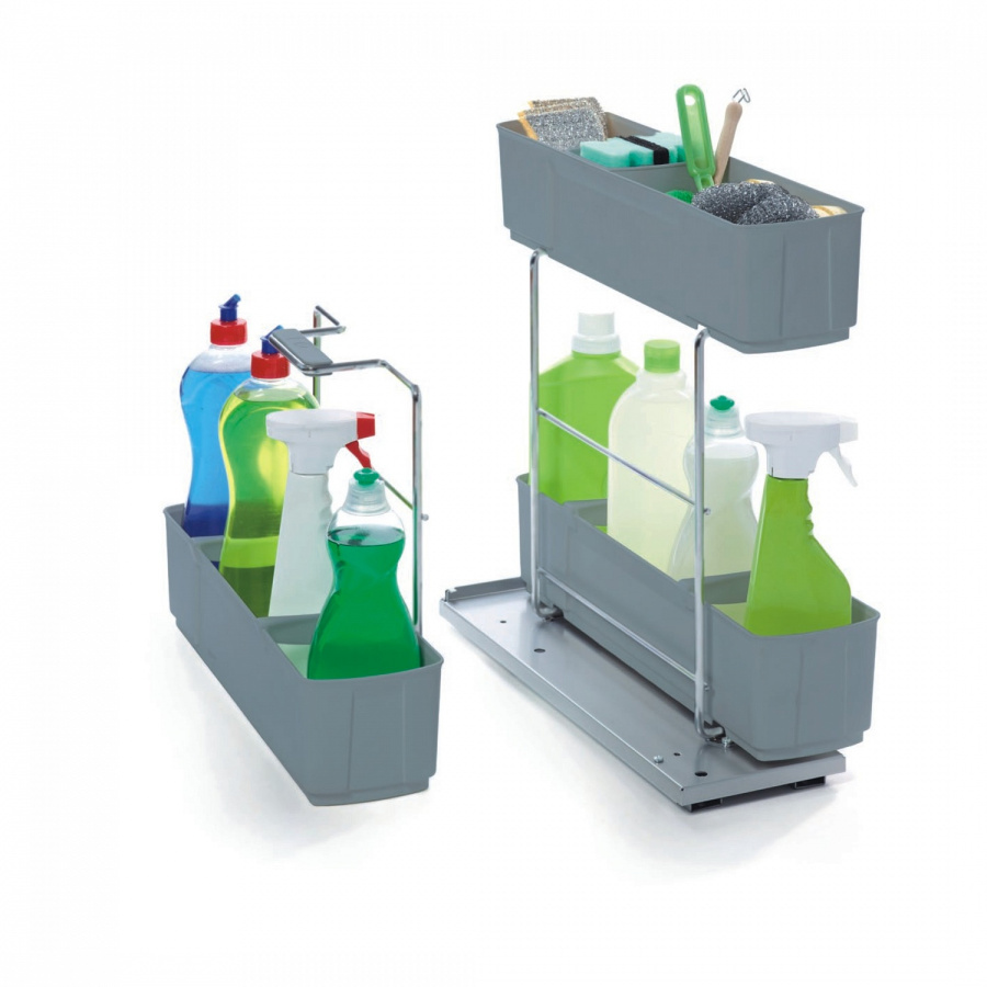 Выдвижная система Клининг Агент в базу 350мм, 298x480x480мм, нижн. крепл, с довод, титан, Kessebohmer