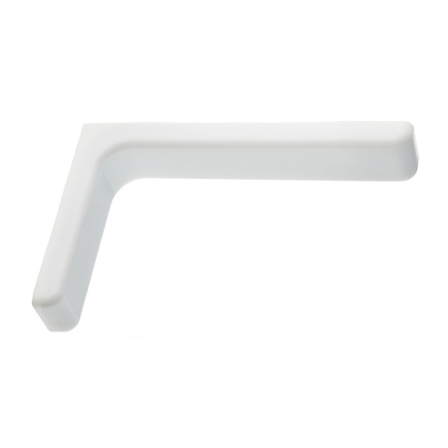 Полкодержатель Г-образный, L=180мм, сталь/пластик, белый, без крепежа (компл. 2шт), GTV