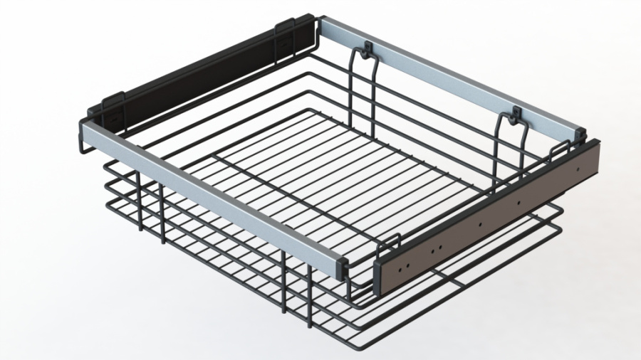 Корзина для белья выдвижная, 730-870х500х170мм, напр. полн. выдв., черный