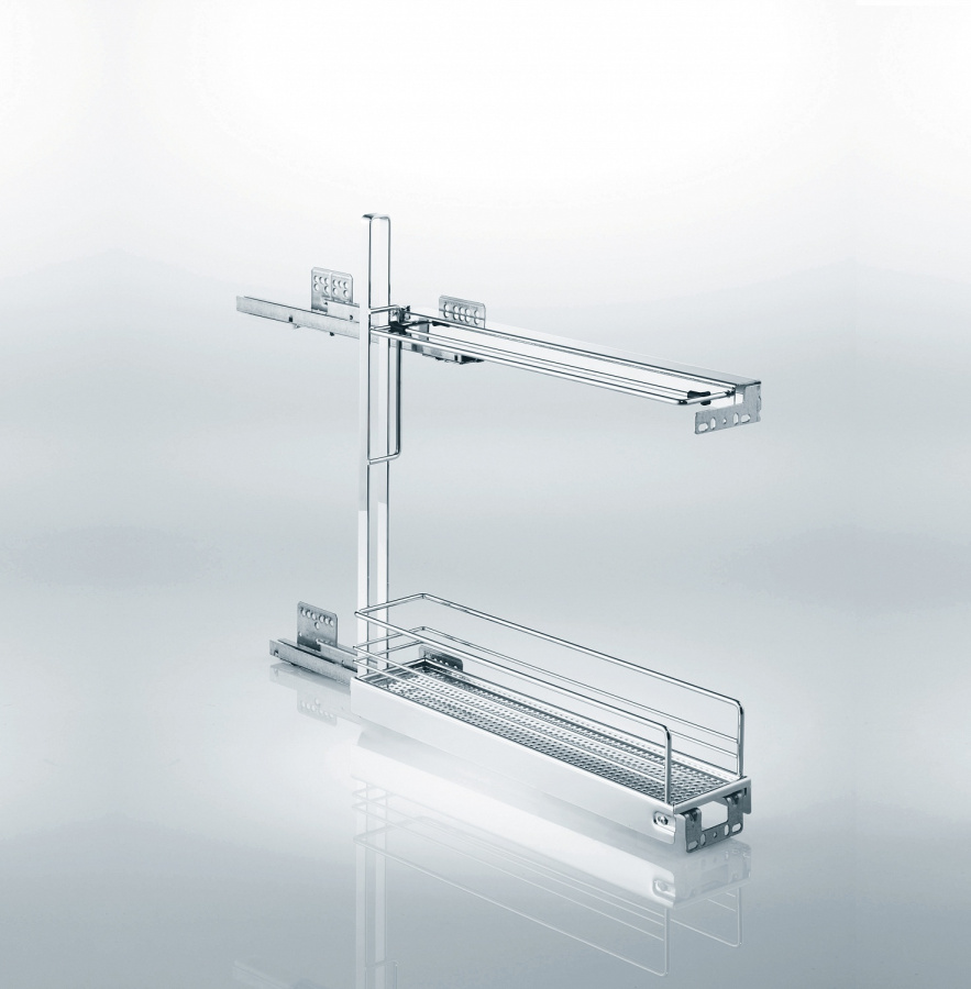 Корзина 150мм, для противней, с направл. полн. выдвиж., плав. закрыв, 3D, хром, Kessebohmer