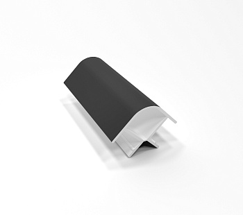 Угол 90* для цоколя универсальный, h=150мм, пластик, черный глянец, Россия