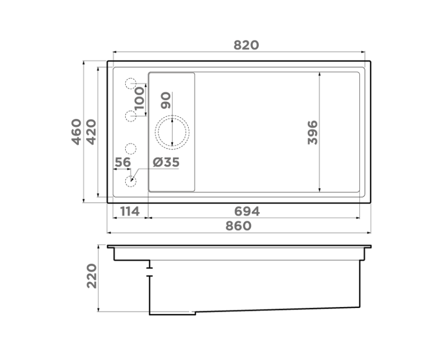 Мойка Kinaru PRO 86-U/I WH, Artceramic/белый
