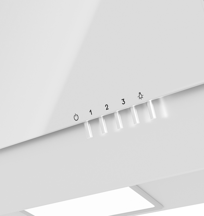 Вытяжка наклонная MERA 600 WHITE, 60см, б/угольного фильтра, белый, Lex