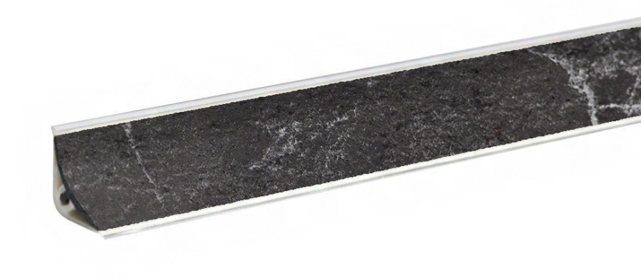 Плинтус LB-15, мрамор марквина серый, L=3000мм, 14,4х14,4мм