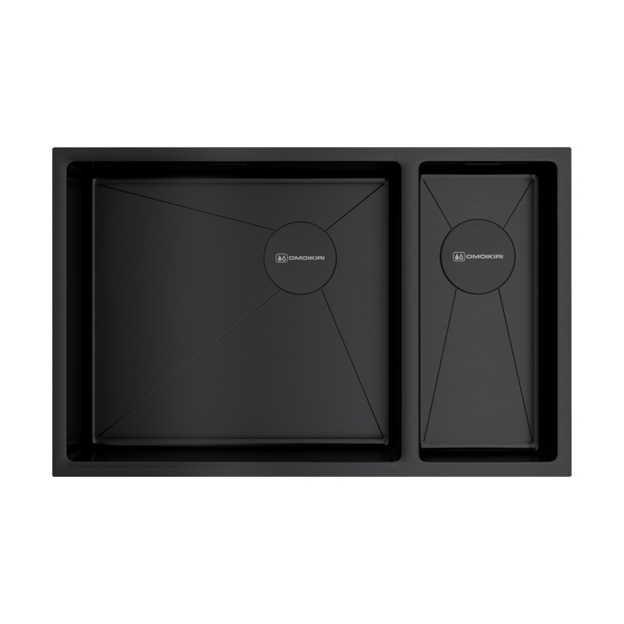 Мойка Taki 69-2-U/IF-GB-L Side, нержавеющая сталь, графит