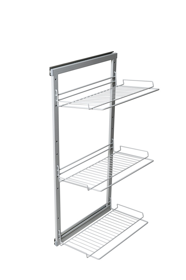 Обувница 3х-уровневая выдвижная, 320х480х1015мм, напр. с доводчиком, серый