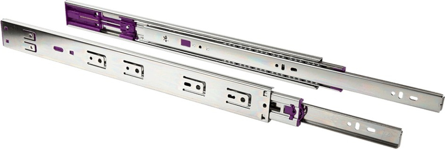 Направляющие полновыкатные, 45х500мм, с ДОВОДЧИКОМ, 40кг, 1,2/1,2/1,4, AQ