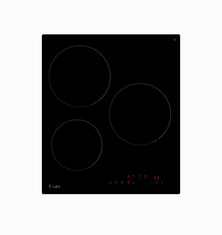 Варочная панель EVH 4030 BL, 45см, стеклокерамика, черный, Lex