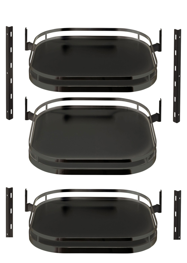 Карусель c 3 полками ТорнМоушн, дно антрацит, антислип, в шкаф на 600мм, антрацит, Kessebohmer