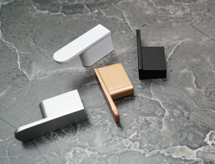 Ручка-кнопка, 664, 45х12х20мм, металл, черный матовый