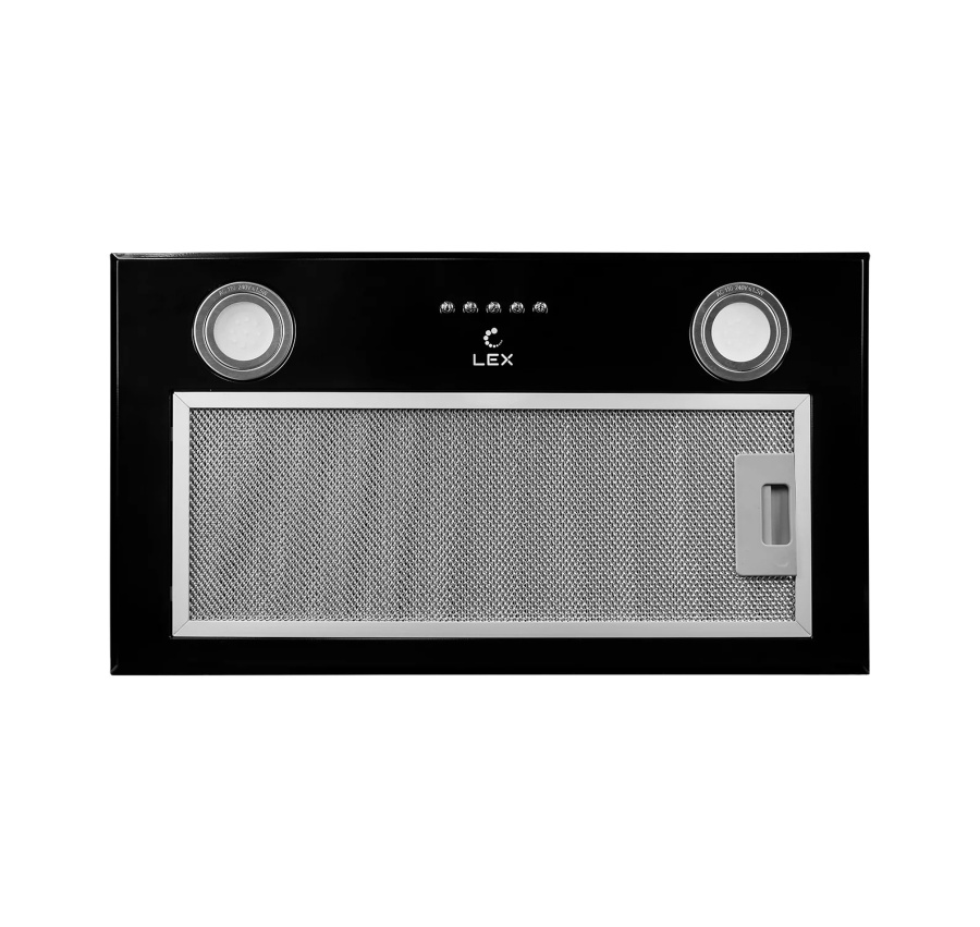 Вытяжка полновстраиваемая GS BLOC P 600 BLACK, 60см, б/угольного фильтра, черный, Lex