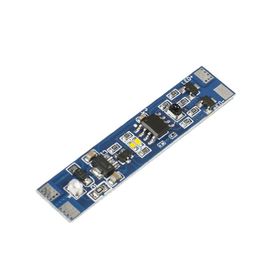 Выключатель на взмах с диммером, в профиль, 12-24В/5А, 43х10х5мм, SIR-5DL