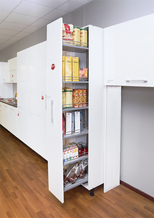 Колонна выкатная Диспенса 90*, 6 корз, 300х1900-2300мм, полн. выдв, в базу 300, титан, Kessebohmer