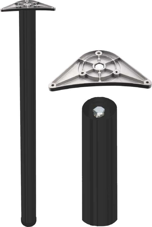 Труба для опоры, h=710мм, d=60мм, центральное крепление, матовый черный, CMF