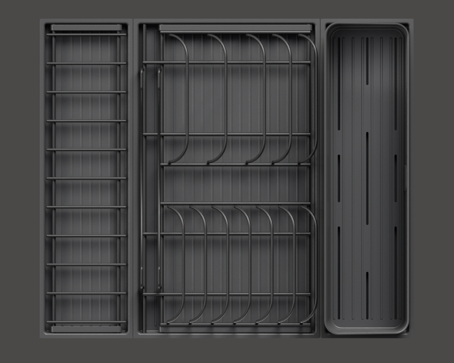 Сушка выкатная 600мм, Дайнинг Агент Ф135, с направл., во внутр. ящ, антрацит, Kessebohmer