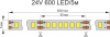Лента  5х5000мм, SMD 2835, 24В, теплый, 9.6 Вт/м, 120 диодов/м, 1 350 Лм/м, IP20, AQ