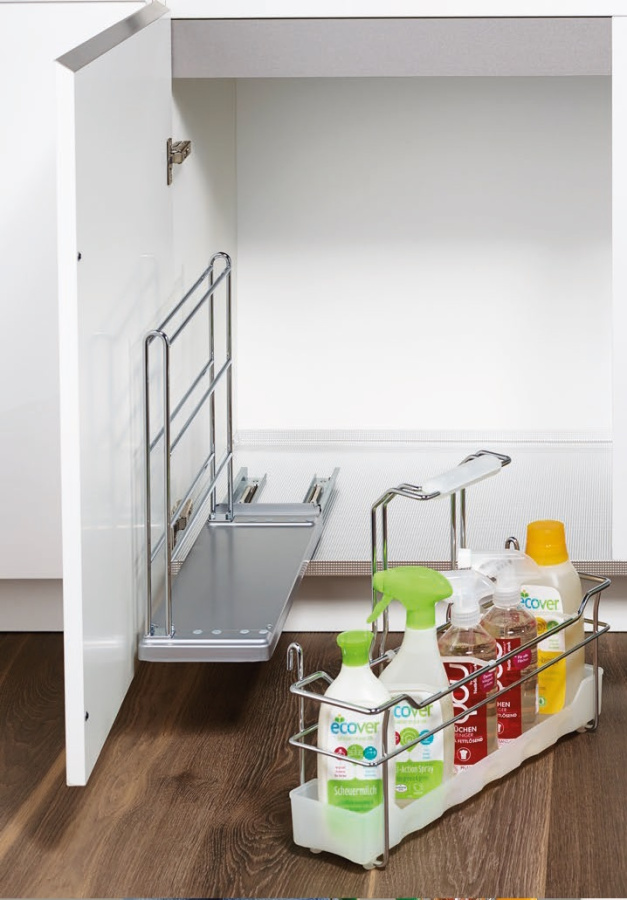 Выдвижная система Портеро в базу 300мм, 160x468x395мм, 1 емкость, нижн. крепл., хром, Kessebohmer