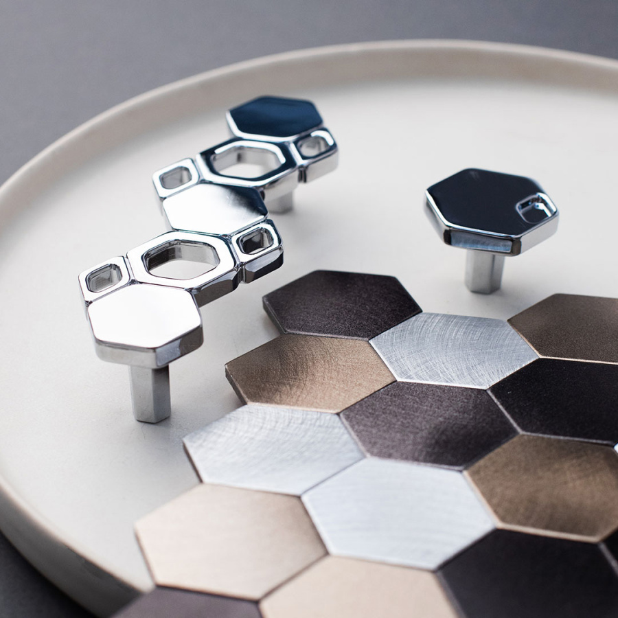 Ручка-кнопка, K-2370, 33х30х24мм, металл, хром