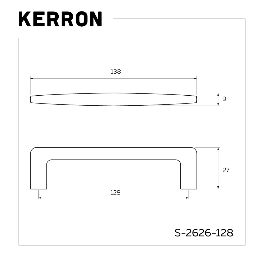 Ручка-скоба, 2626, 128мм, металл, матовое золото