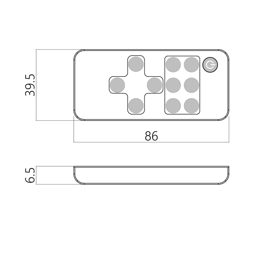 Выключатель с радио-пультом для одноцветн. лент, с диммером, 12-24В/72-144Вт, пластик, белый