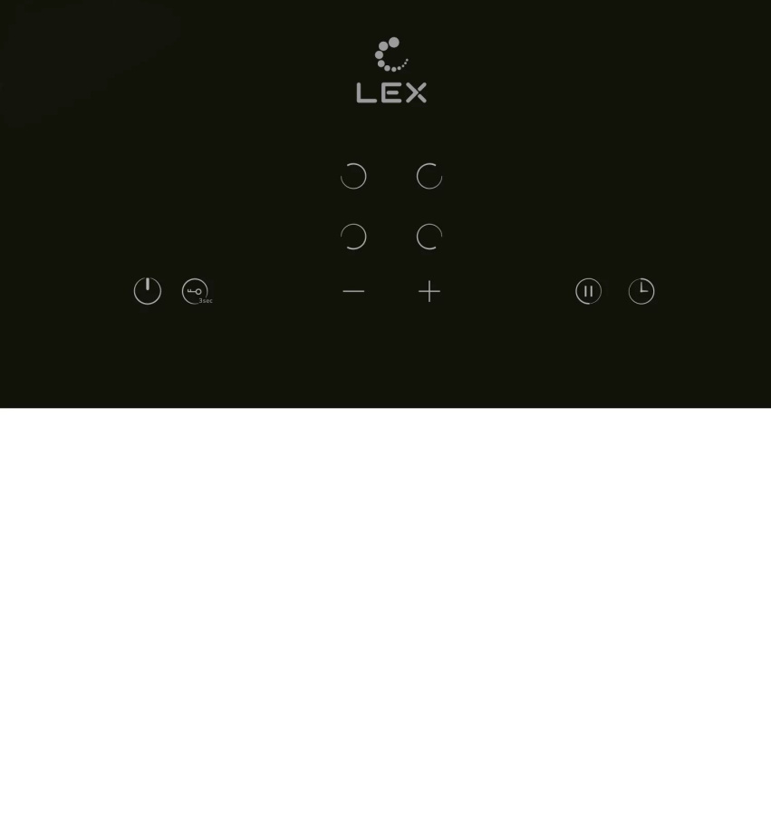 Варочная панель EVH 640A BL, 60см, стеклокерамика, черный, Lex