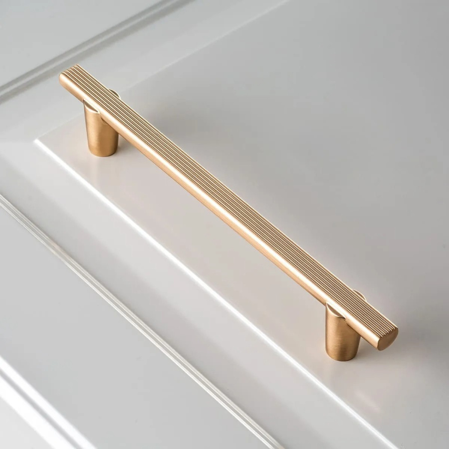 Ручка-скоба, RAY, 128мм, металл, брашированное золото