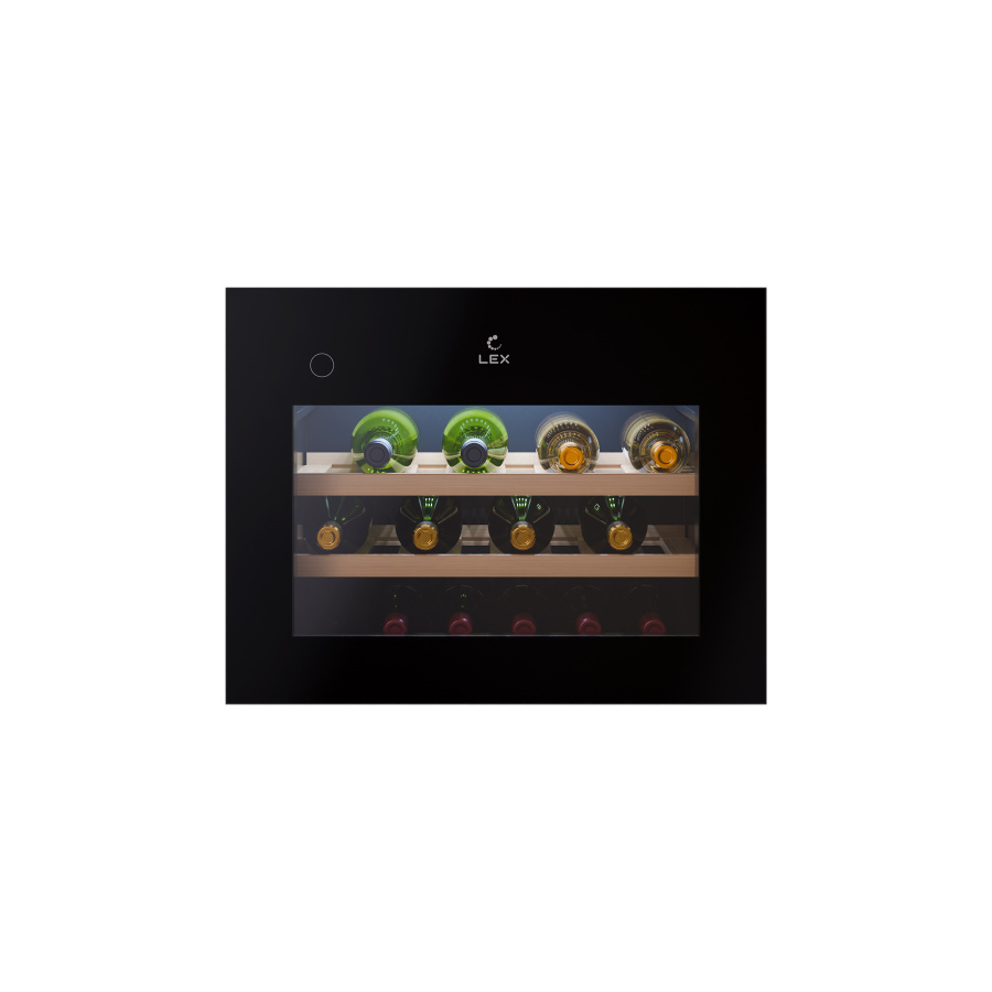 Винный шкаф LWD6028BL PP, 455х590х563 мм, стекло, черный, Lex