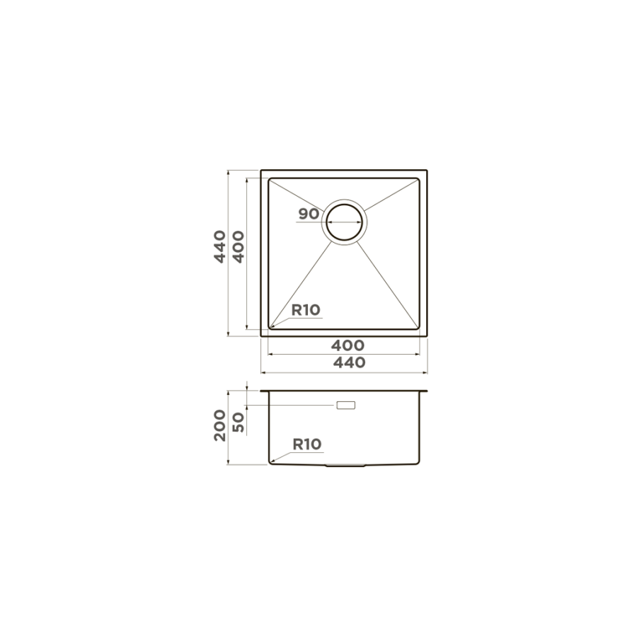 Мойка Taki 44-U/IF-GB, нержавеющая сталь, графит