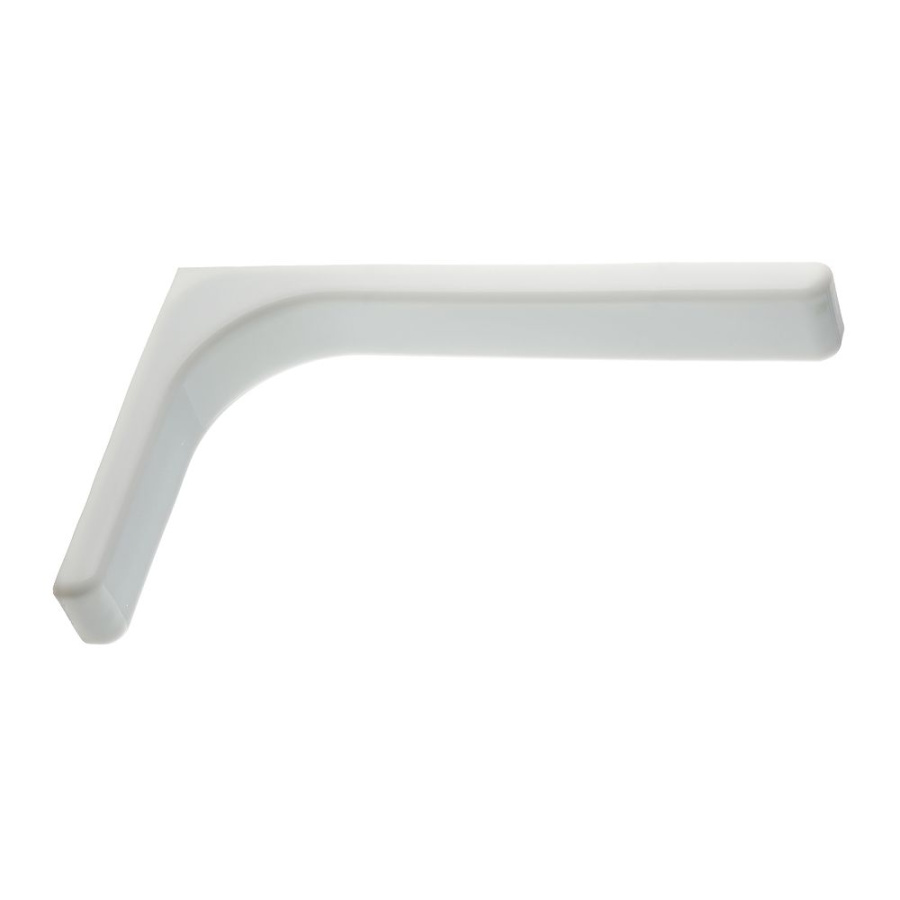 Полкодержатель Г-образный, L=240мм, сталь/пластик, белый, без крепежа (компл. 2шт), GTV