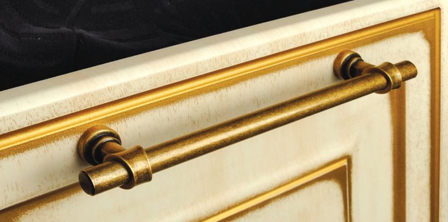 Ручка-рейлинг, 108S, 20мм, 128мм, металл, античная бронза